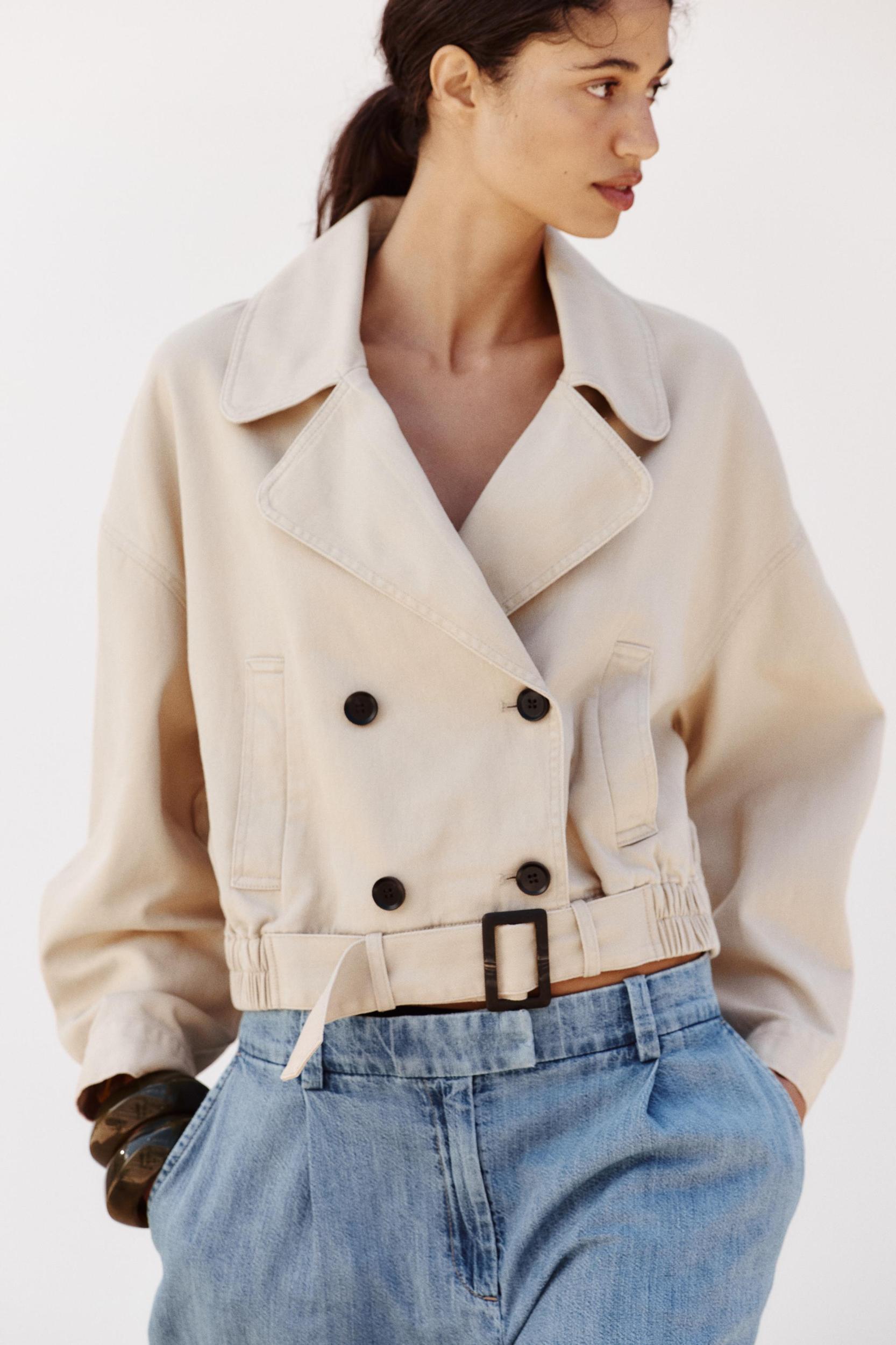 ELASTIC HEM CROPPED JACKET Product Image