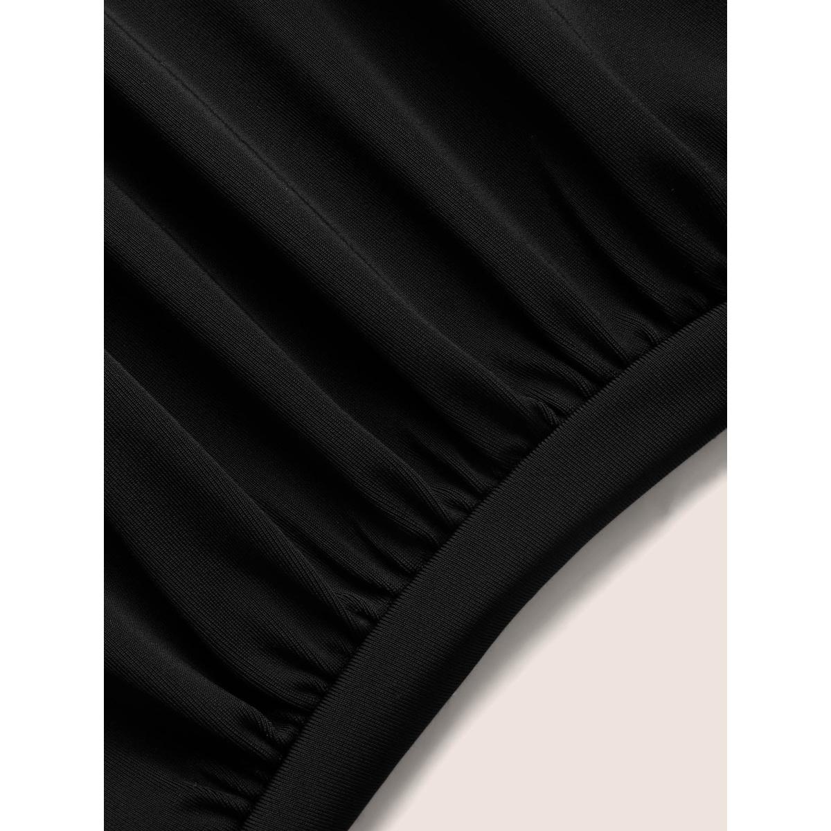 Plus Size Heart Neckline Contrast Trim Two Piece Set Swim Dress Women's Swimwear Black Beach Bodycon Heart neckline High stretch Curve Swim Dresses BloomChic 10/M Product Image