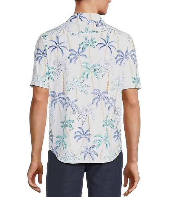 Caribbean Palm Print Performance Stretch Short Sleeve Woven Shirt Product Image