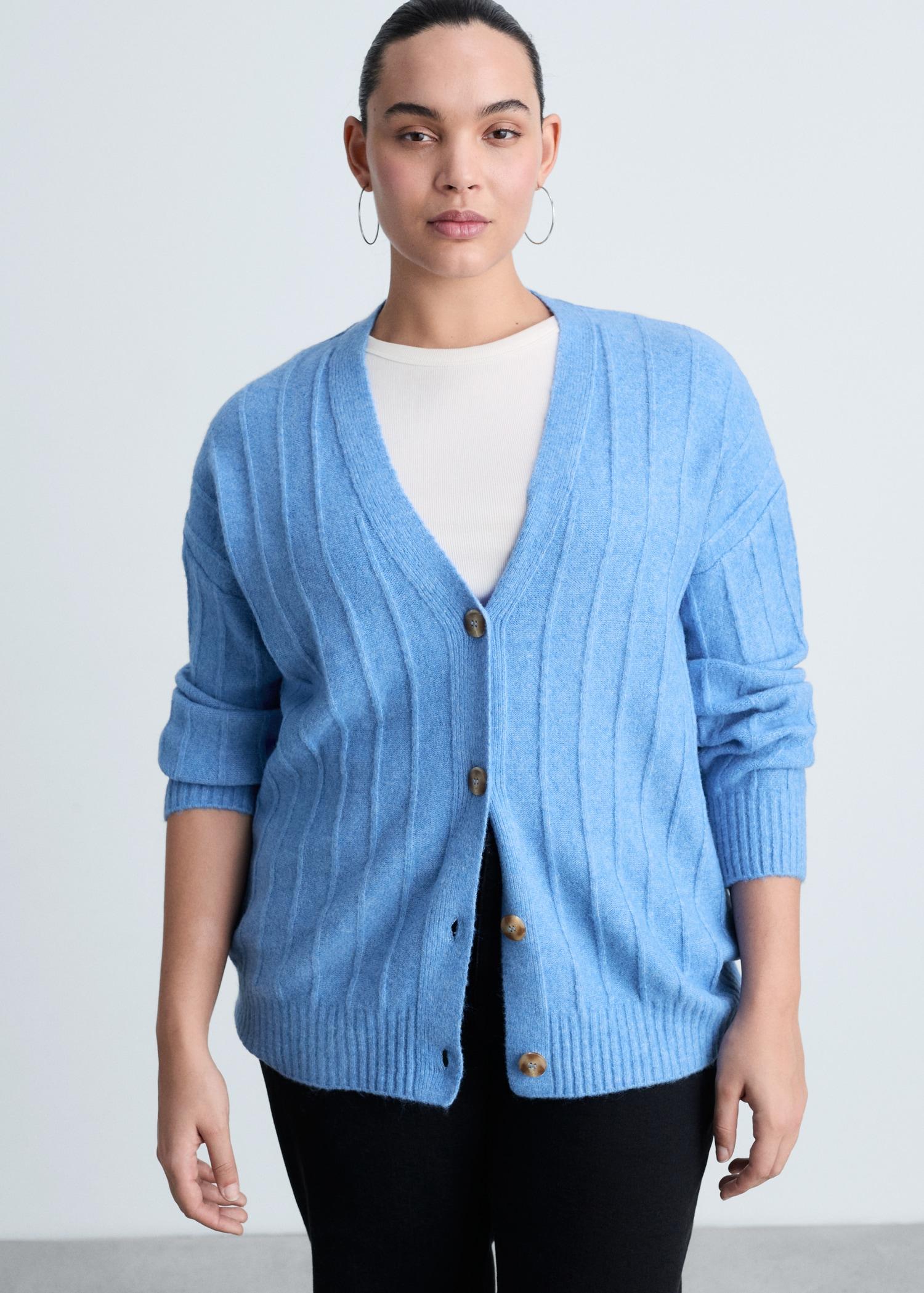 Buttoned long cardigan - Women | MANGO USA Product Image