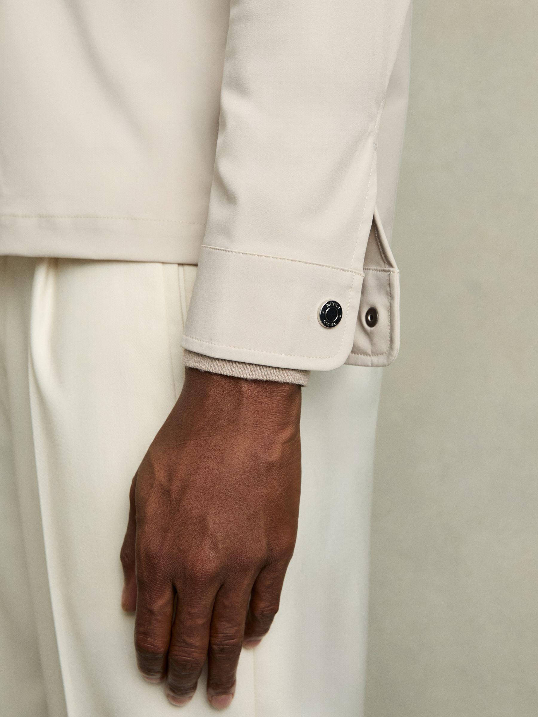 Technical Zip-Through Overshirt in Stone Product Image