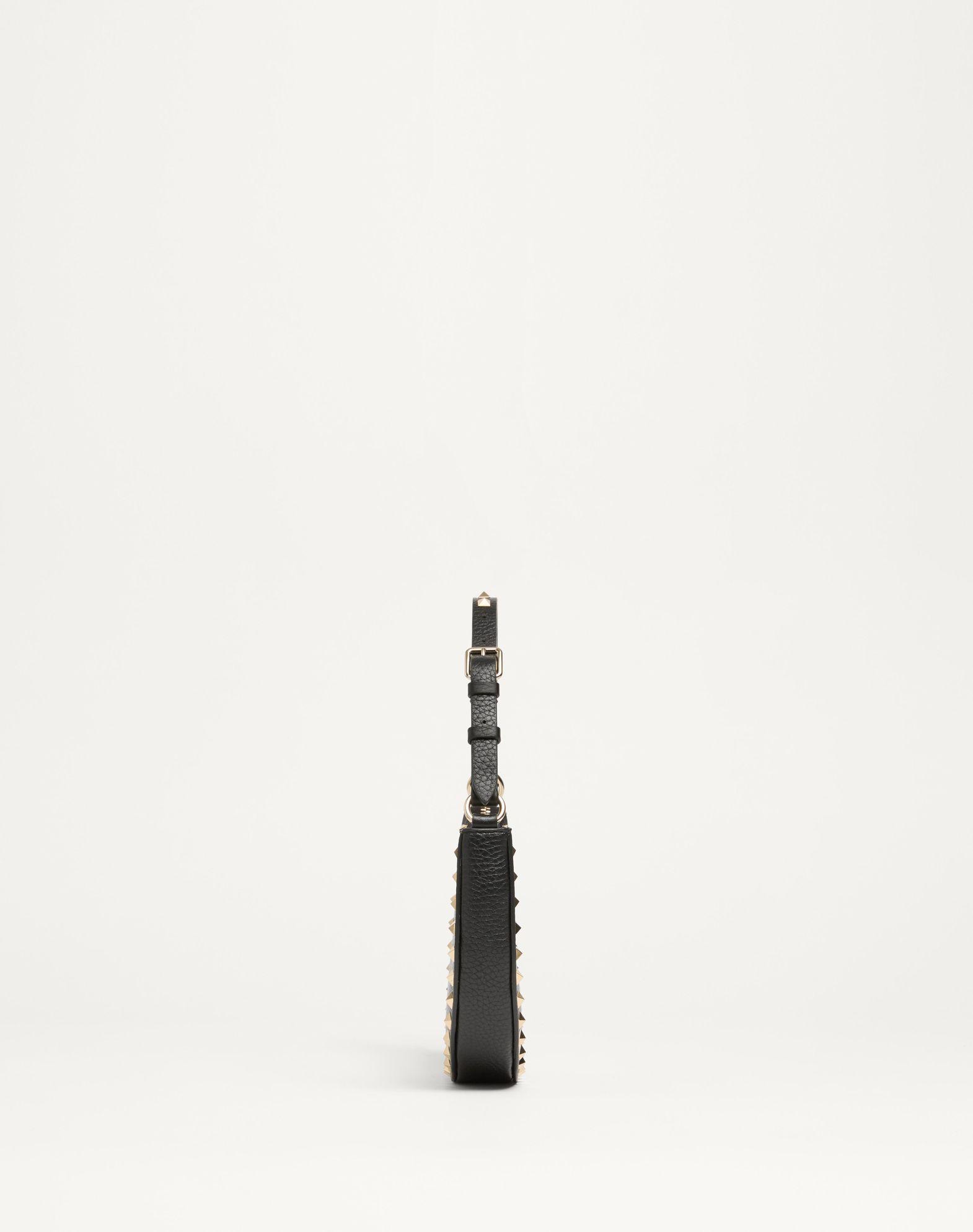 Mini Rockstud Hobo Bag In Grainy Calfskin Product Image