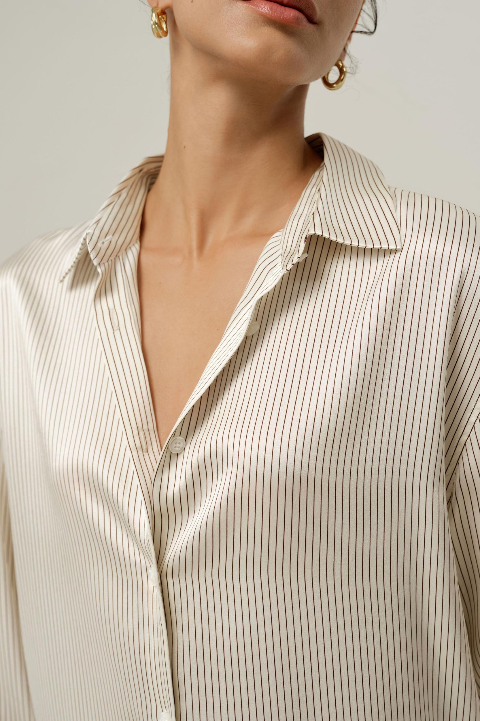 Silk Charmeuse Pinstripe Shirt Product Image