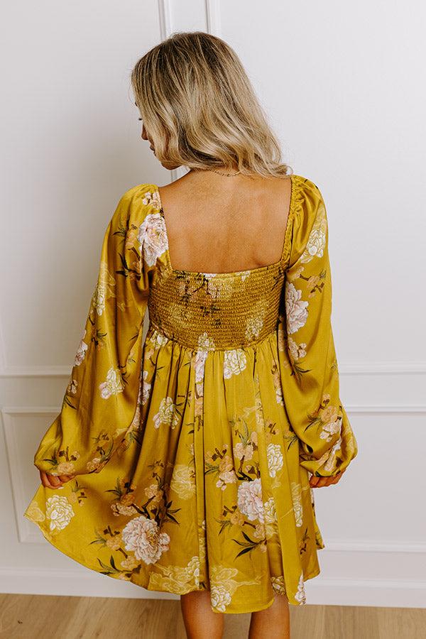 Flirty Moments Satin Mini Dress in Chartreuse Product Image