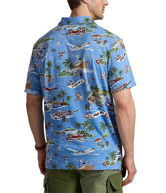 Polo Ralph Lauren Big & Tall Summer Holiday Bear Linen-Blend Short Sleeve Polo Shirt Product Image