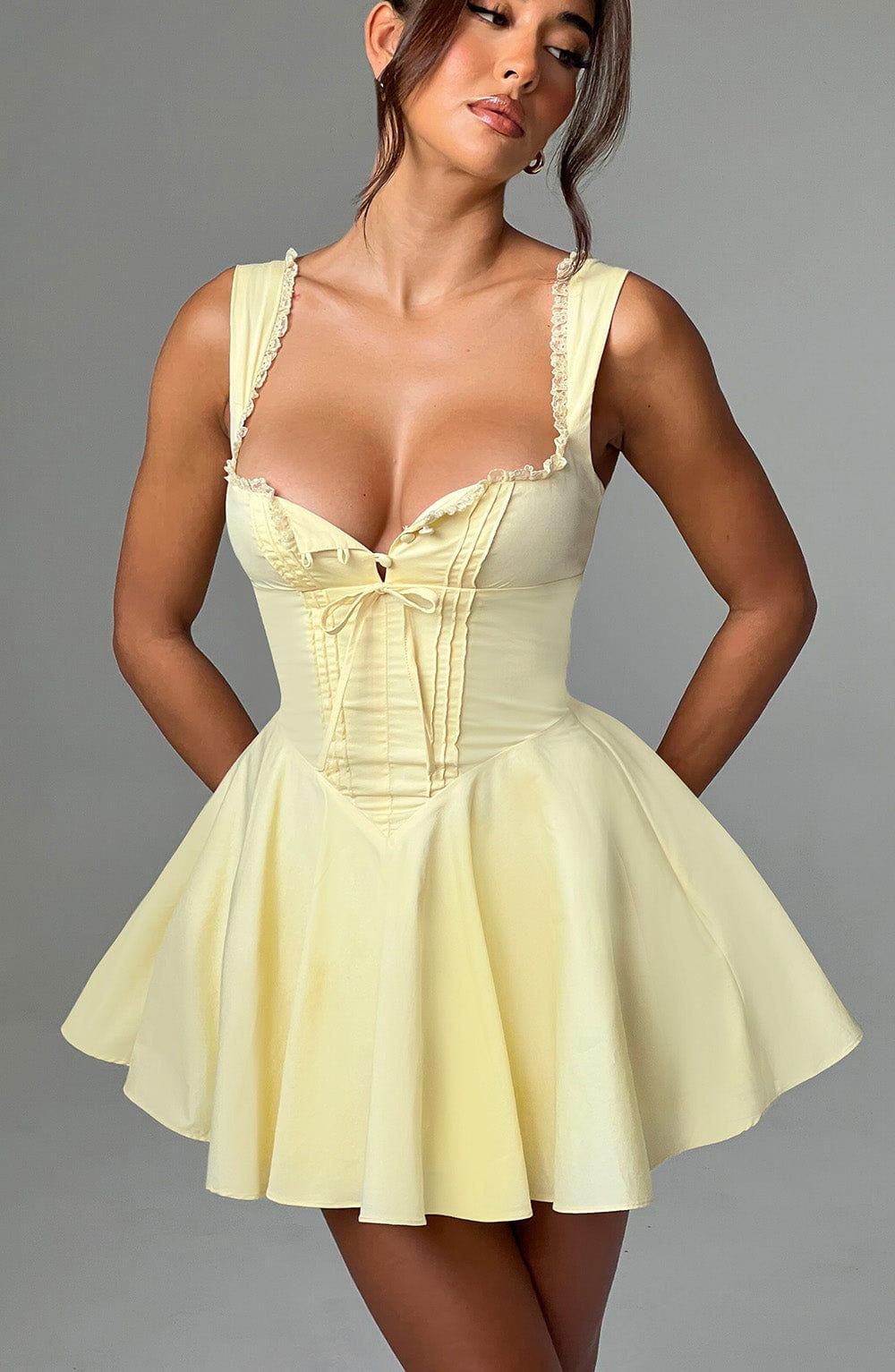 Antonella Mini Dress - Lemon Product Image