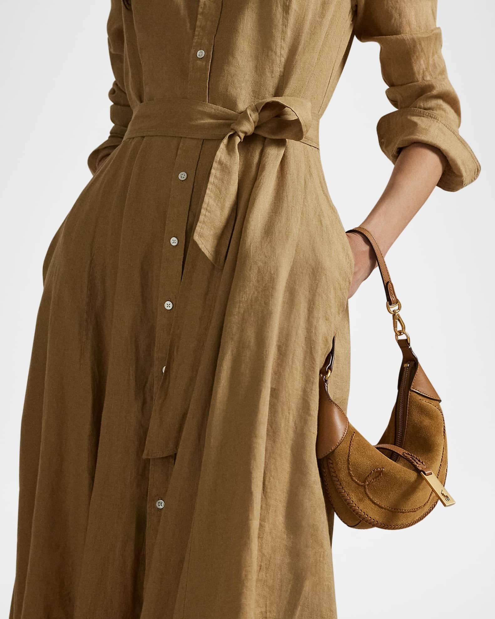 Belted Linen Shirtdress Product Image