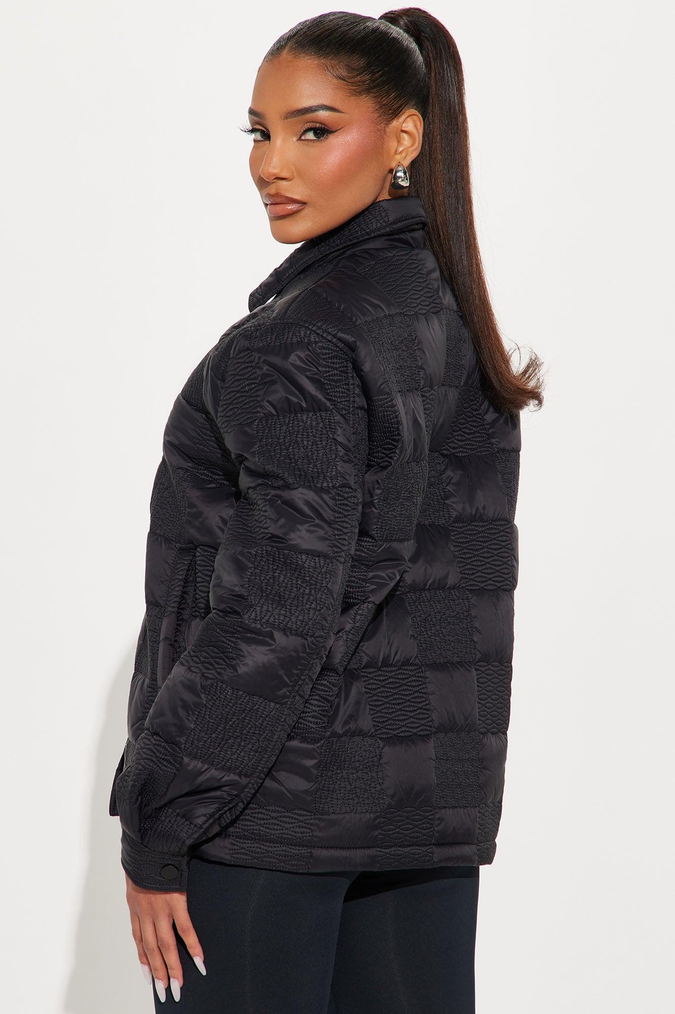Snow Blanket Quilted Puffer Jacket - Black Female Product Image