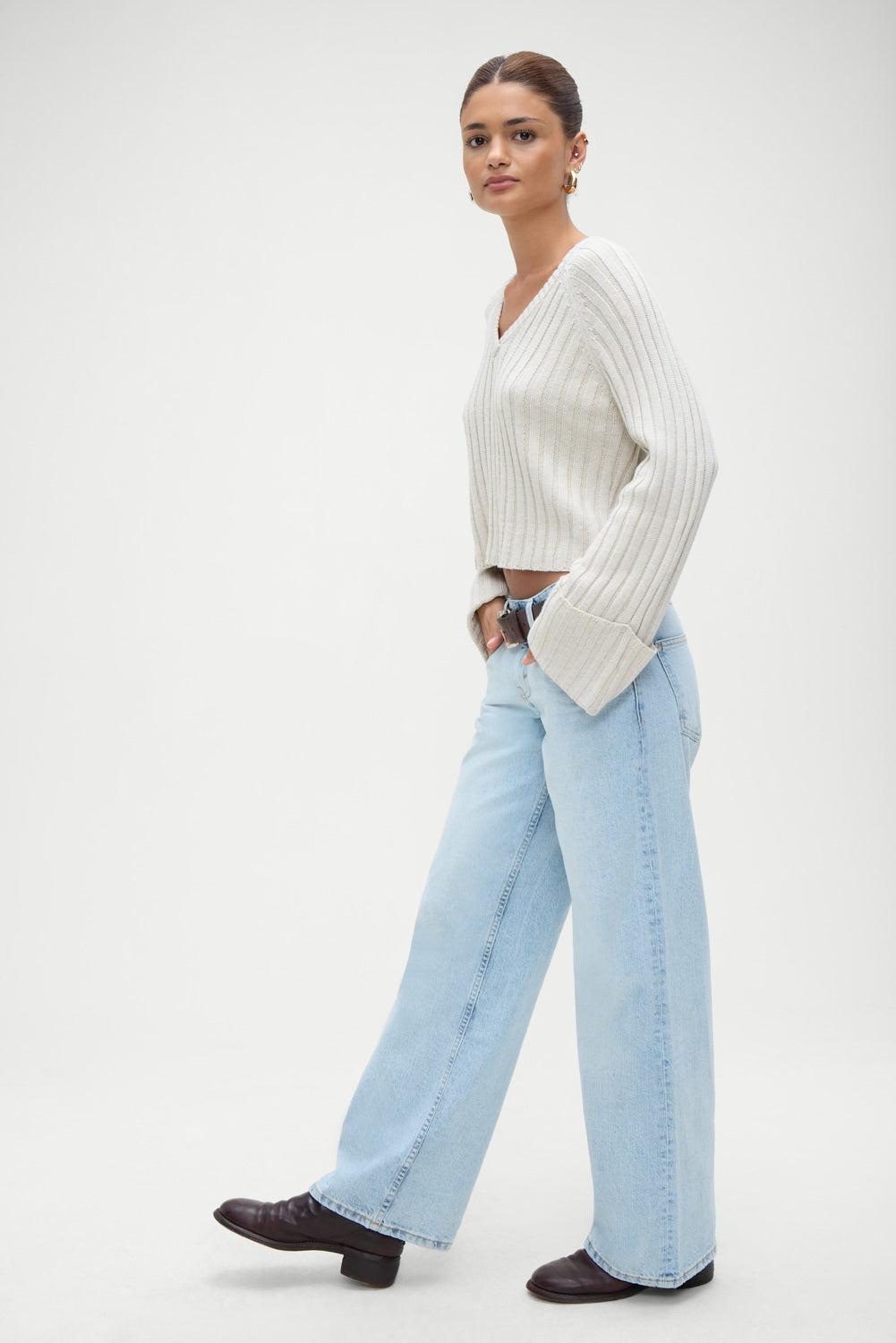 Ashton Cotton Knit Sweater - Cream Product Image