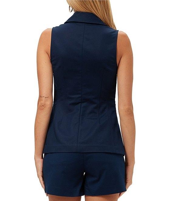 Trina Turk Follow Through Point Collar Sleeveless Top Product Image
