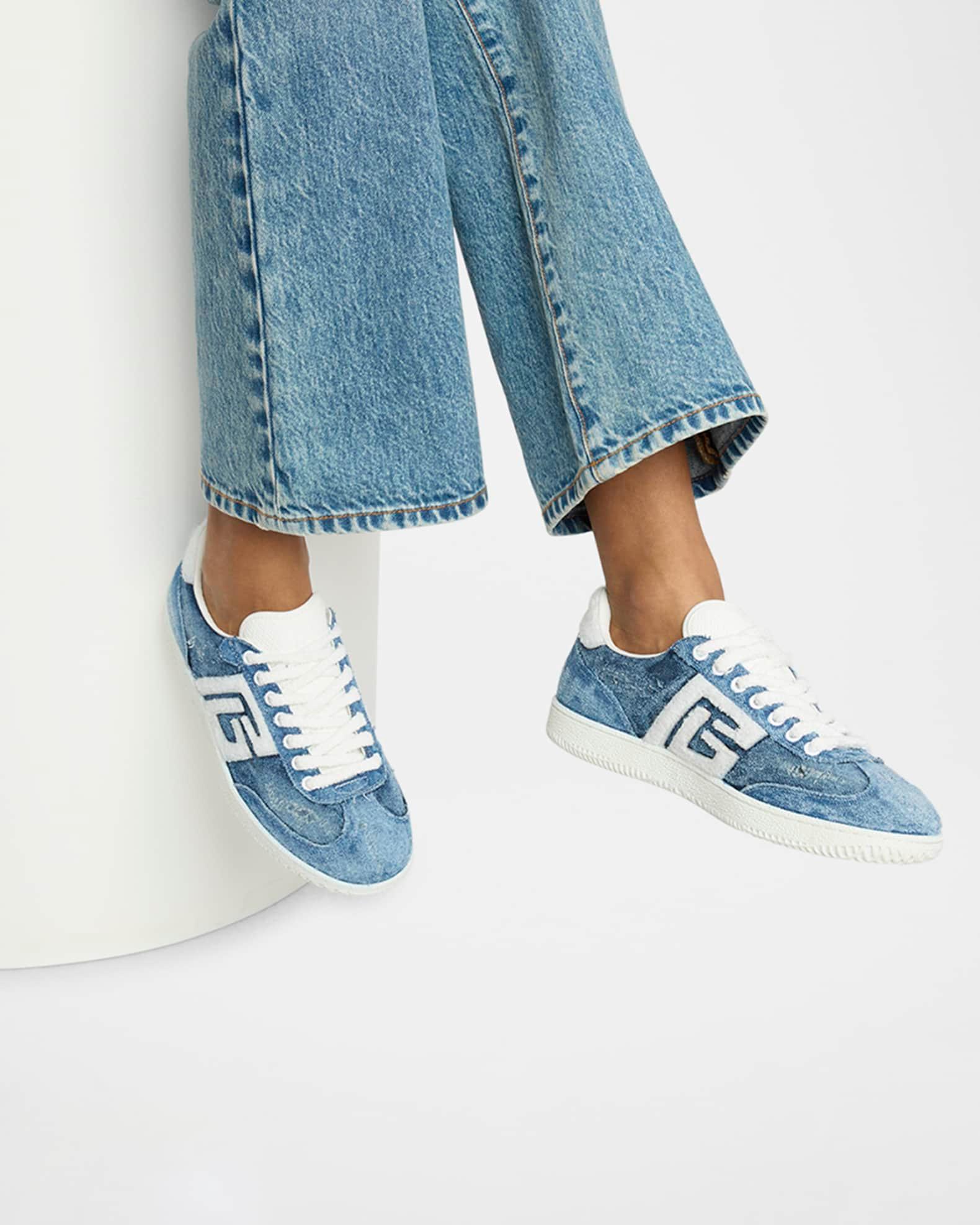 Swan Destroyed Denim Low-Top Sneakers Product Image