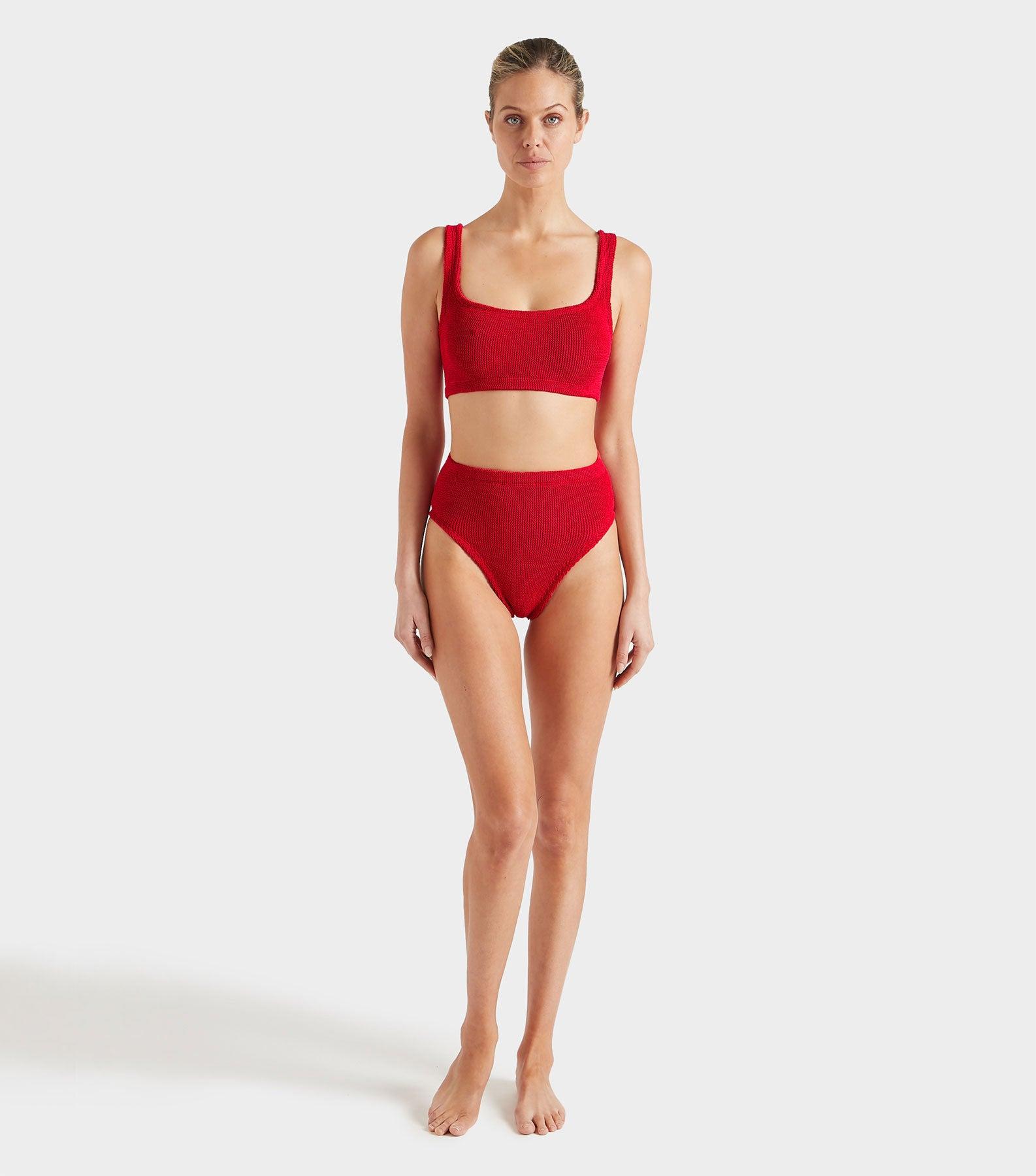 High Waist Bikini Bottom - Red Product Image