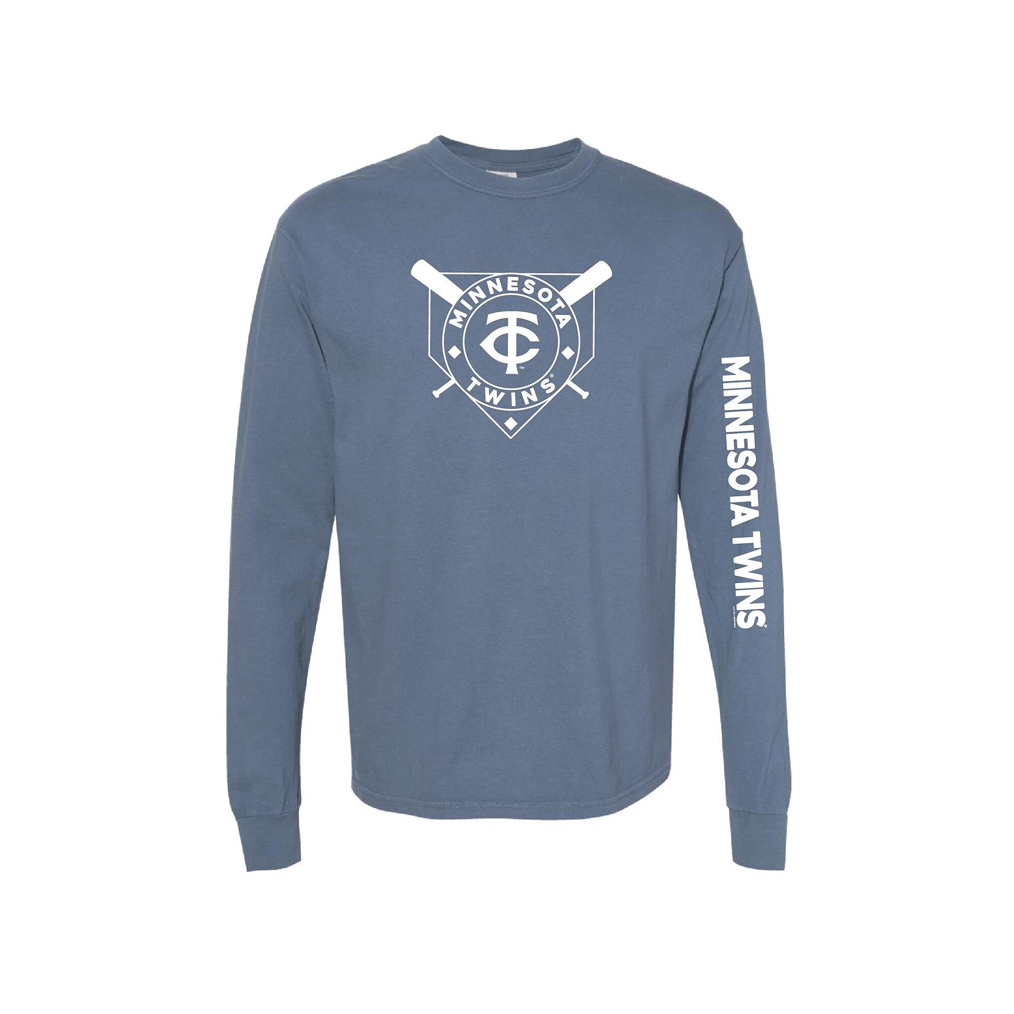 Women's Soft as a Grape Navy Minnesota Twins Pigment Dye Long Sleeve T-Shirt,  Product Image