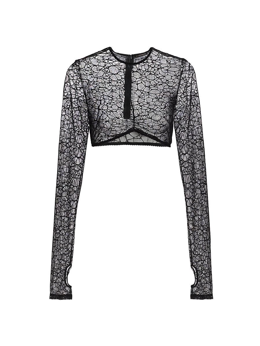 Womens Crystalline Long-Sleeve Crop Top Product Image