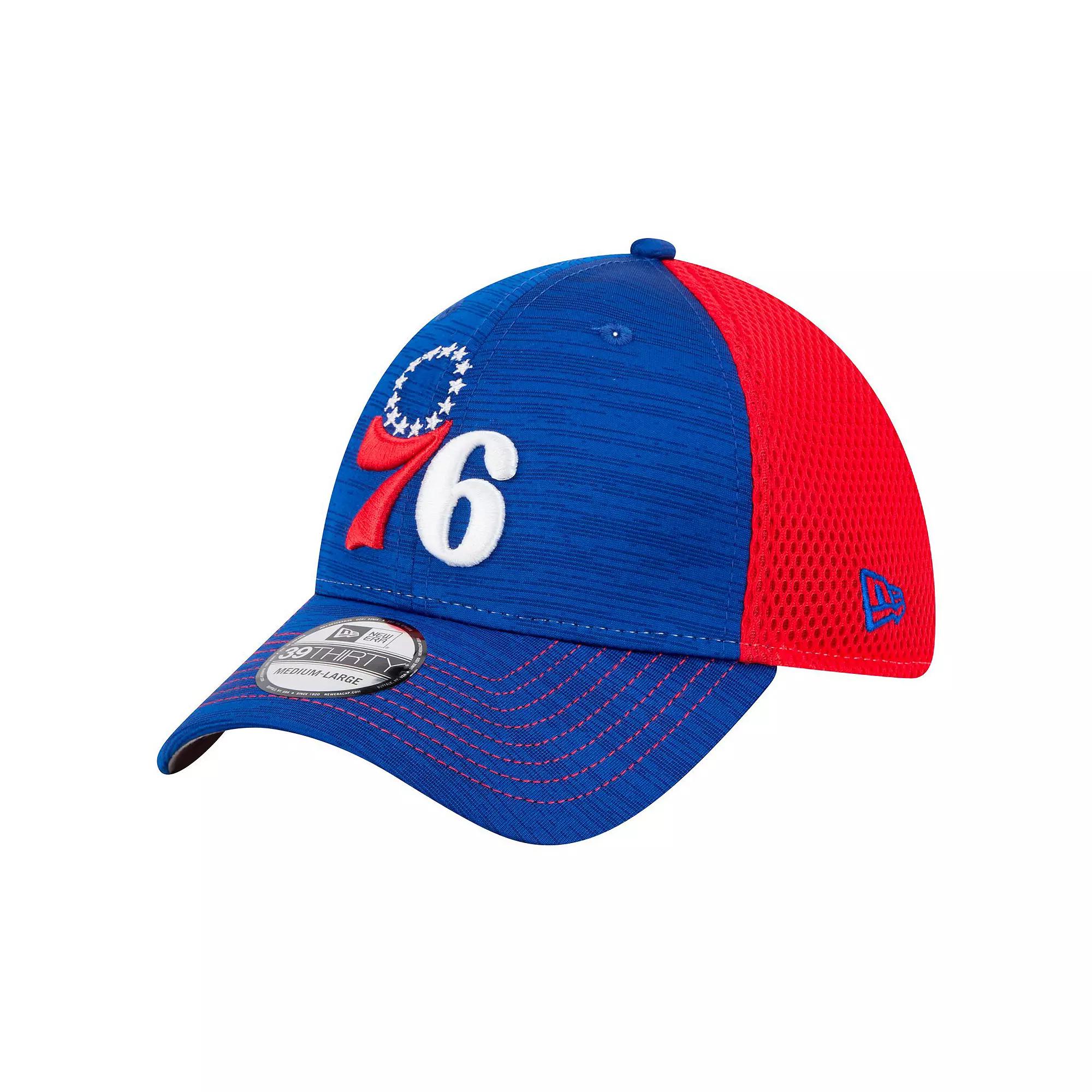 Men's New Era Royal/Red Philadelphia 76ers Active Tech Neo Flex 39THIRTY Flex Hat, Size: Medium/Large, 76r Blue Product Image