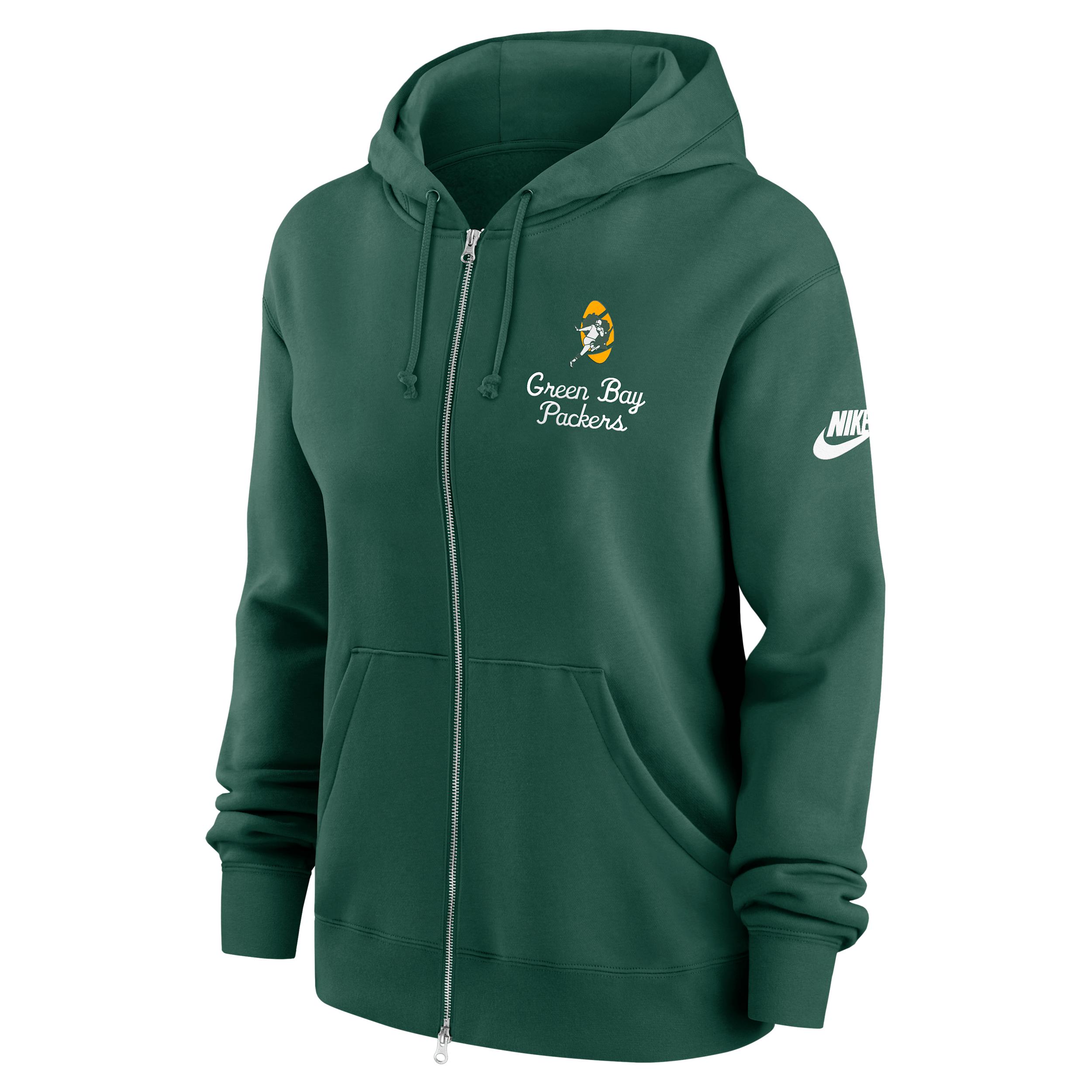 Green Bay Packers Phoenix Rewind Nike Womens NFL Full-Zip Hoodie | 01D63EE7TV-AU3 Product Image