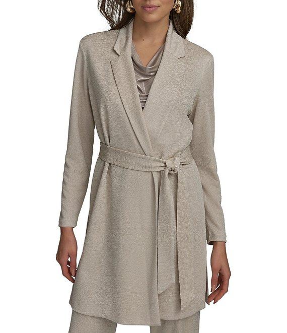 Donna Karan Long Sleeve Belted Knit Jacket Product Image