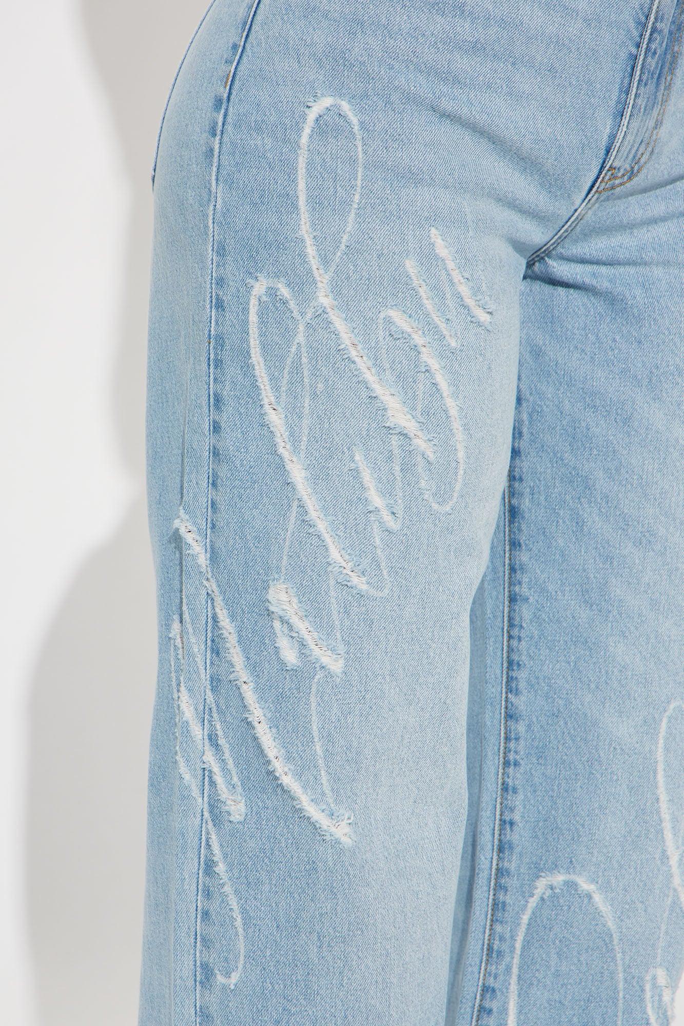 Malibu California Ripped Straight Leg Jeans - Light Wash Product Image