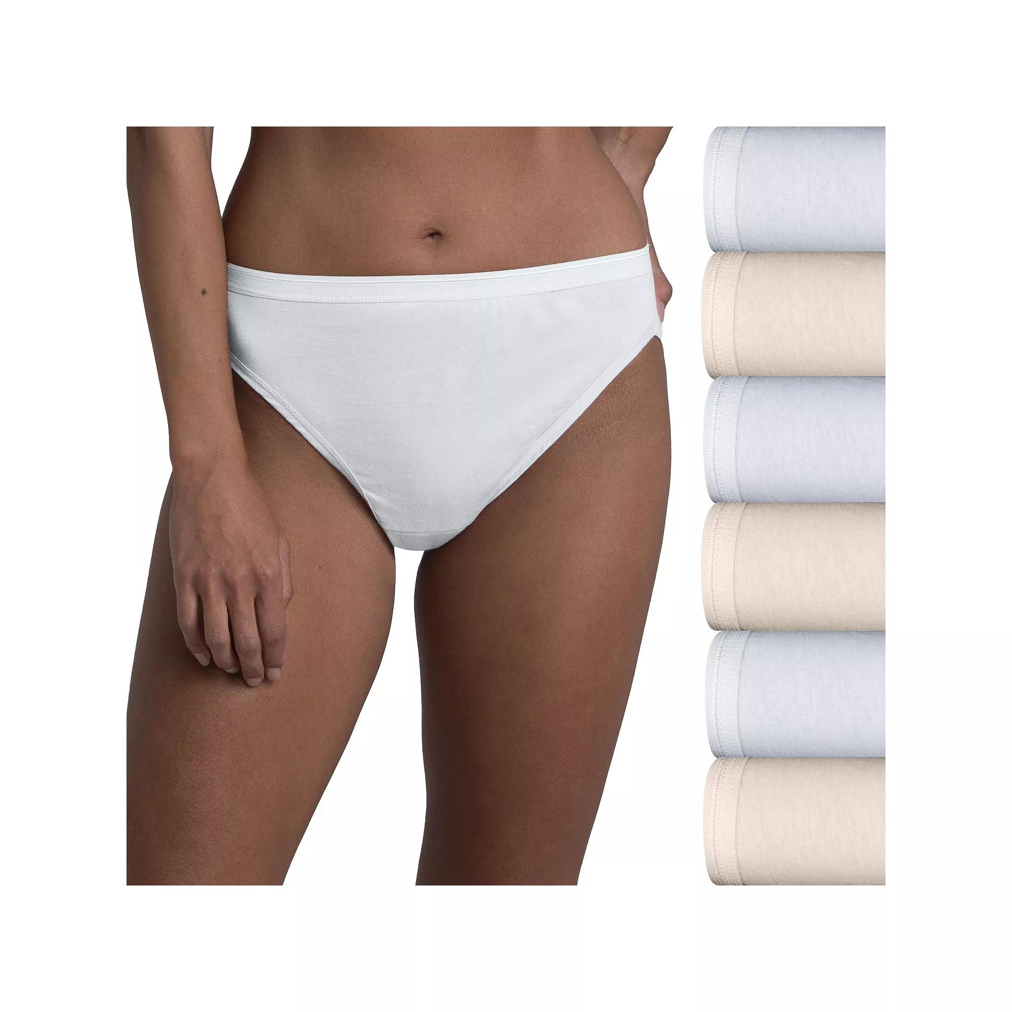 Women's Fruit of the Loom® 6-Pack Signature Cotton High-Cut Brief Panty Set 6DKHCAP,  Product Image