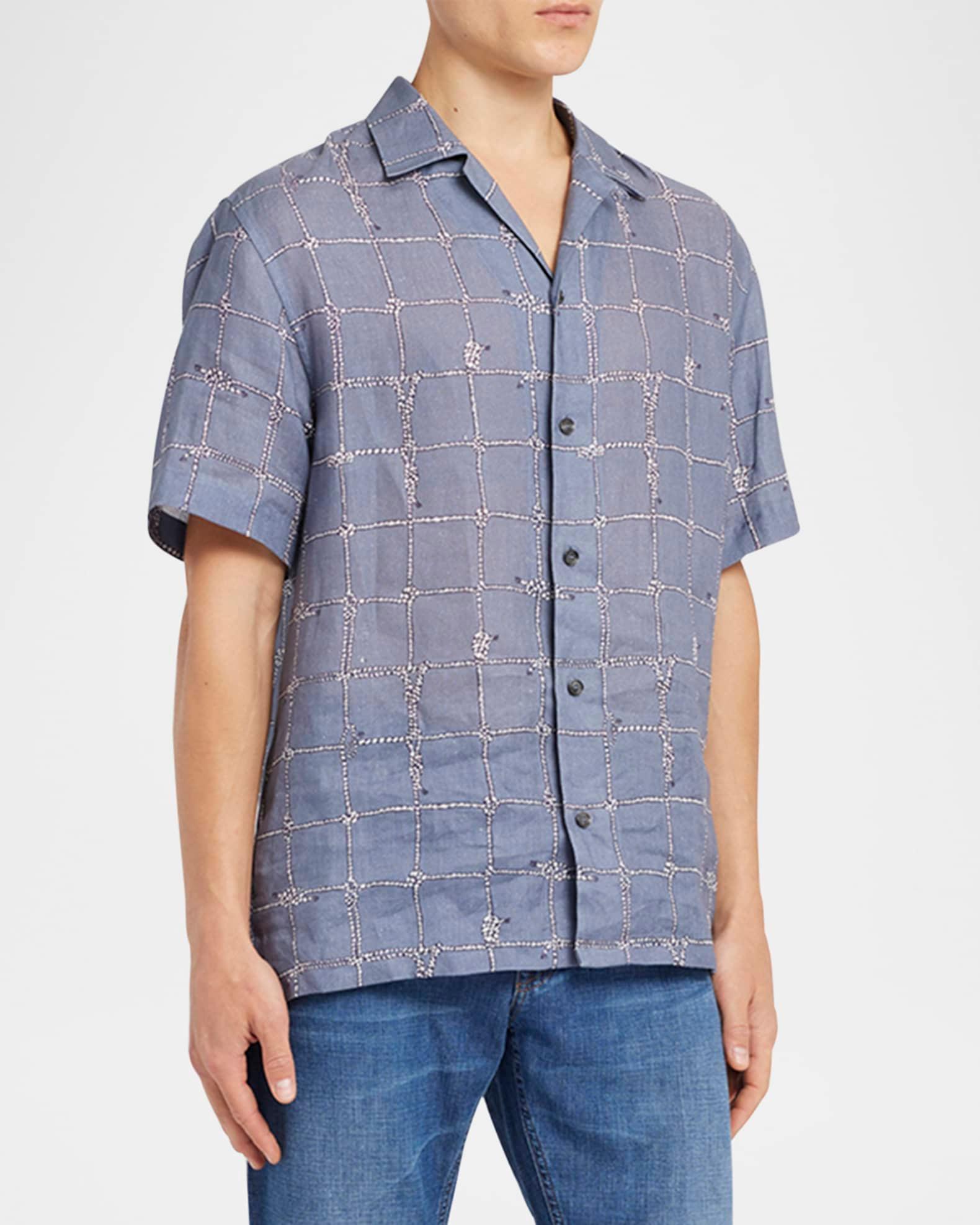 Men's Nautical Linen Camp Shirt Product Image
