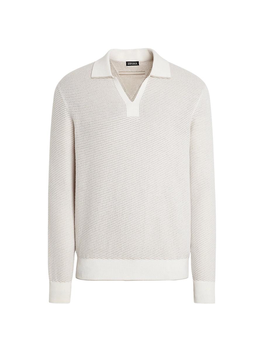 Mens Silk and Cashmere Polo Shirt Product Image