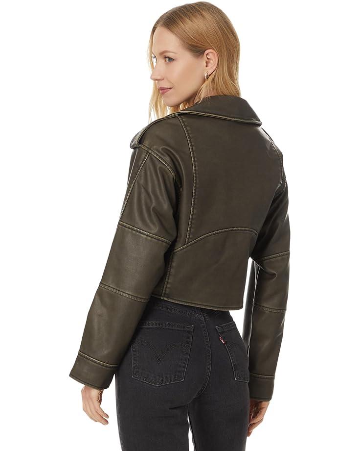Faux Leather Moto Jacket Product Image