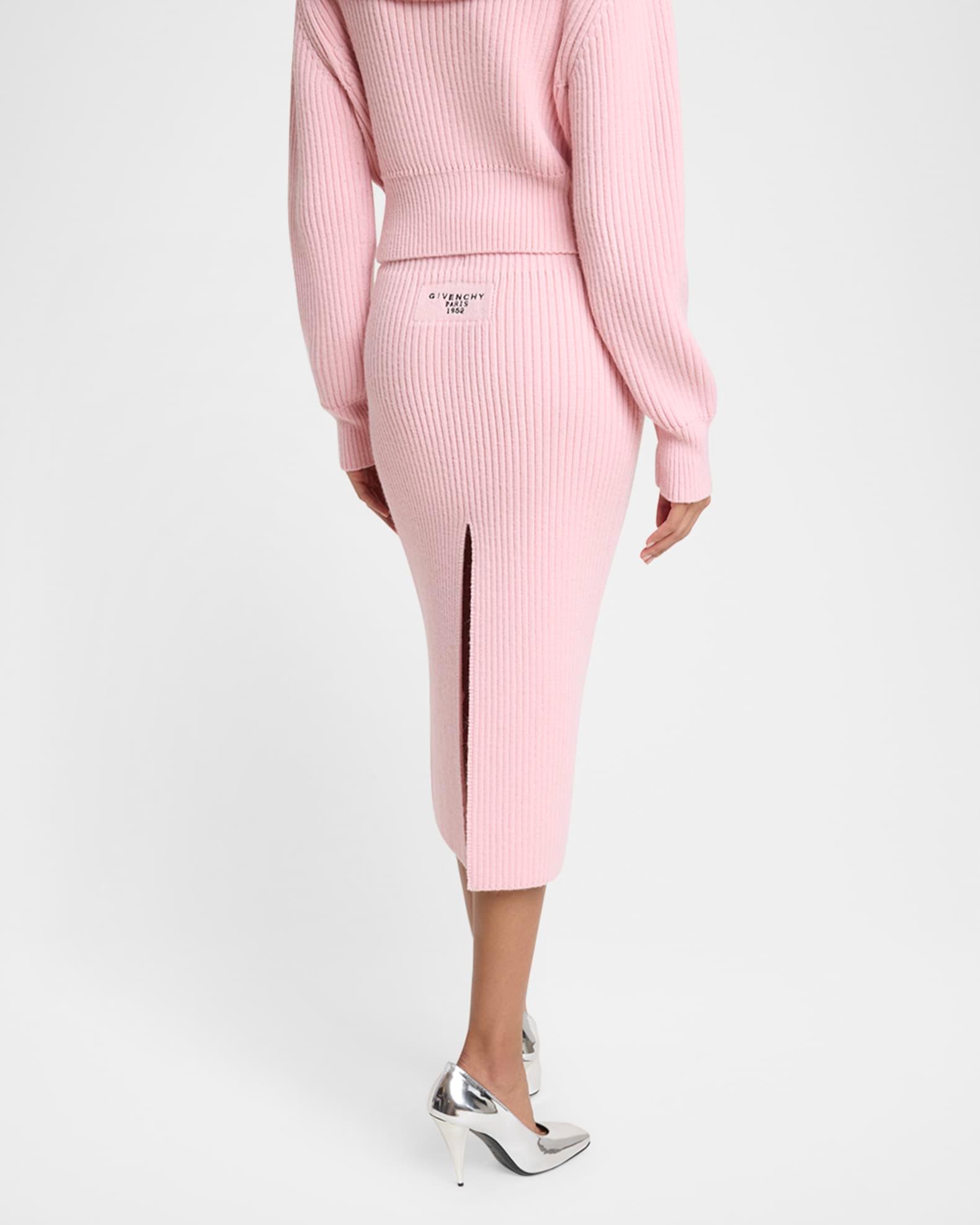 Ribbed Knit Midi Skirt Product Image