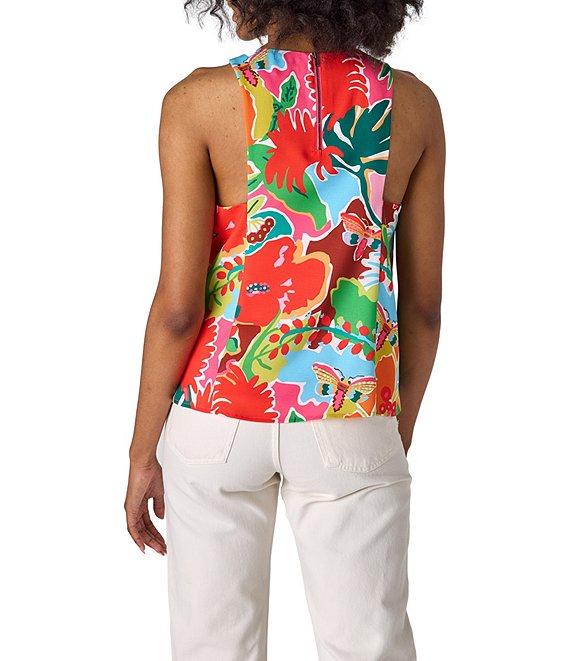 CROSBY by Mollie Burch Wynne Tropical Printed Crew Neck Racerback Tank Product Image