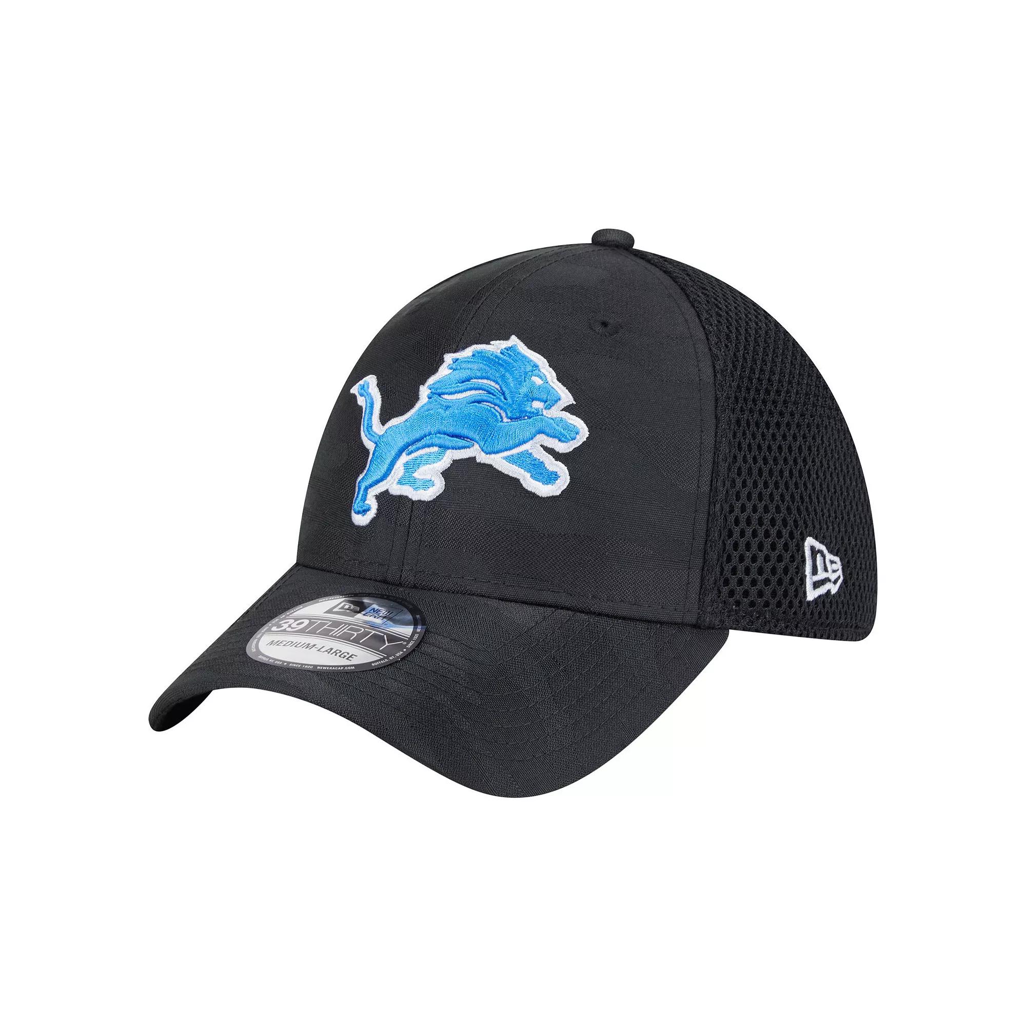 Men's New Era Black Detroit Lions Active Camo 39THIRTY Flex Hat, Size: Large/XL Product Image
