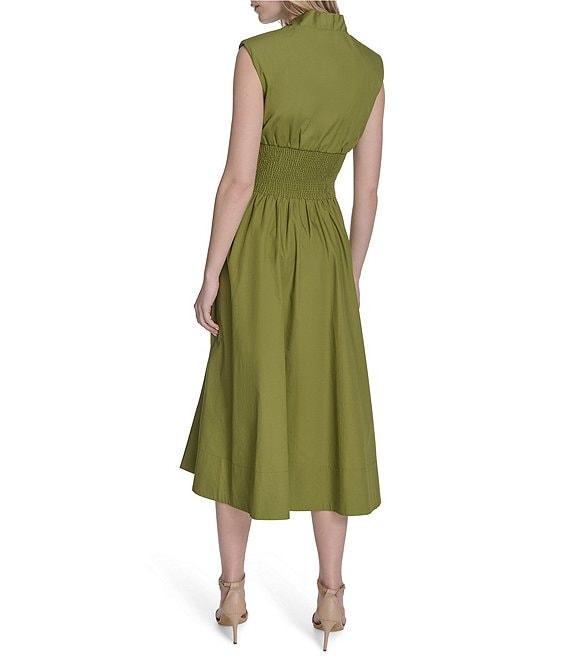 Vince Camuto V-Neck Cap Sleeve Smocked Waist Midi Dress Product Image