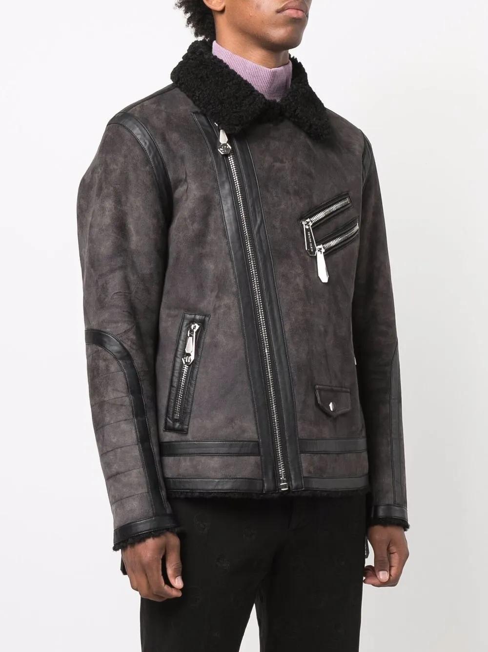 Iconic Plein suede biker jacket Product Image
