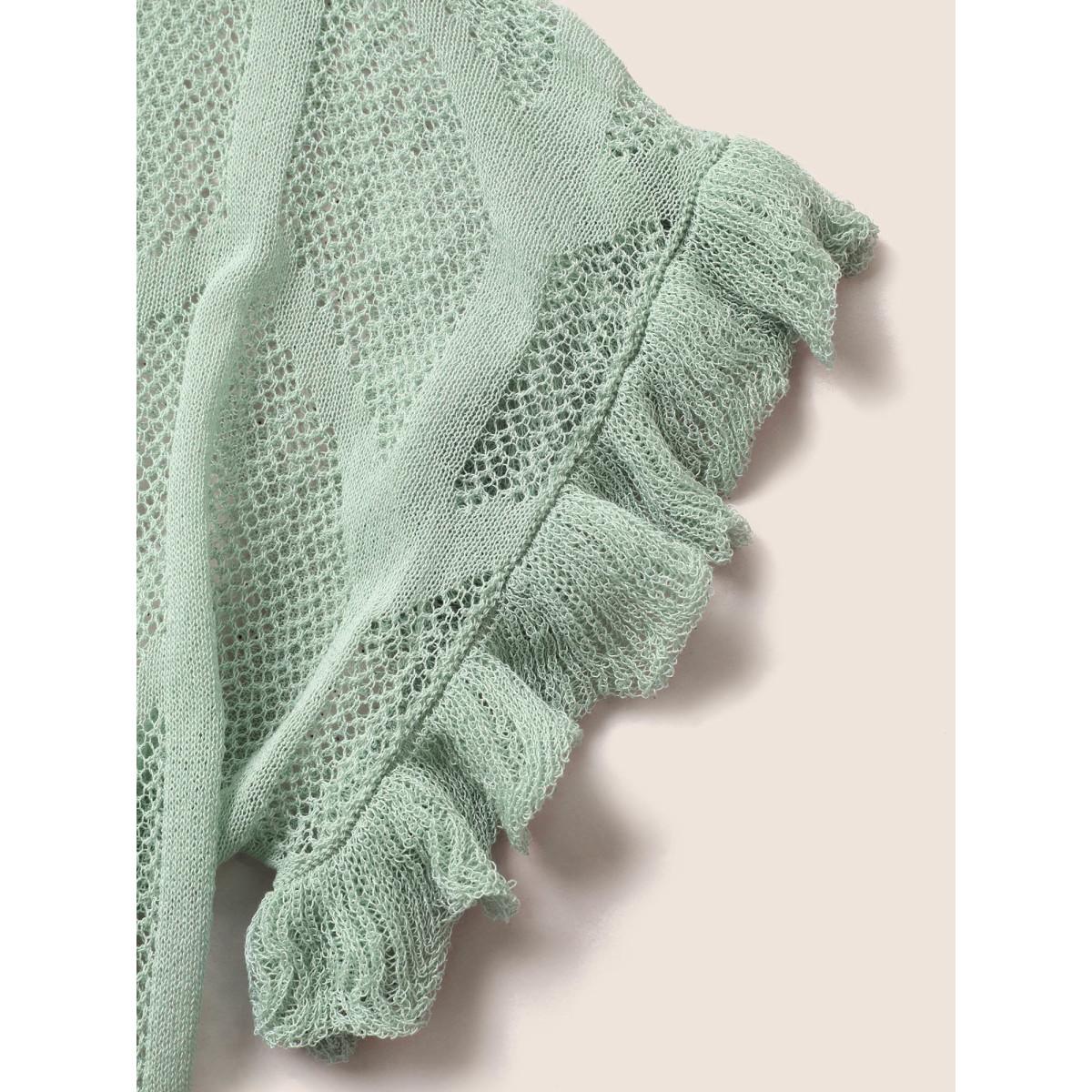 Plus Size Texture Ruffles Cut Out Dolman Sleeve Swim Cover Up Women's Swimwear Palemauve Beach Loose Texture Curve Swim Cover Ups BloomChic 12/L Product Image