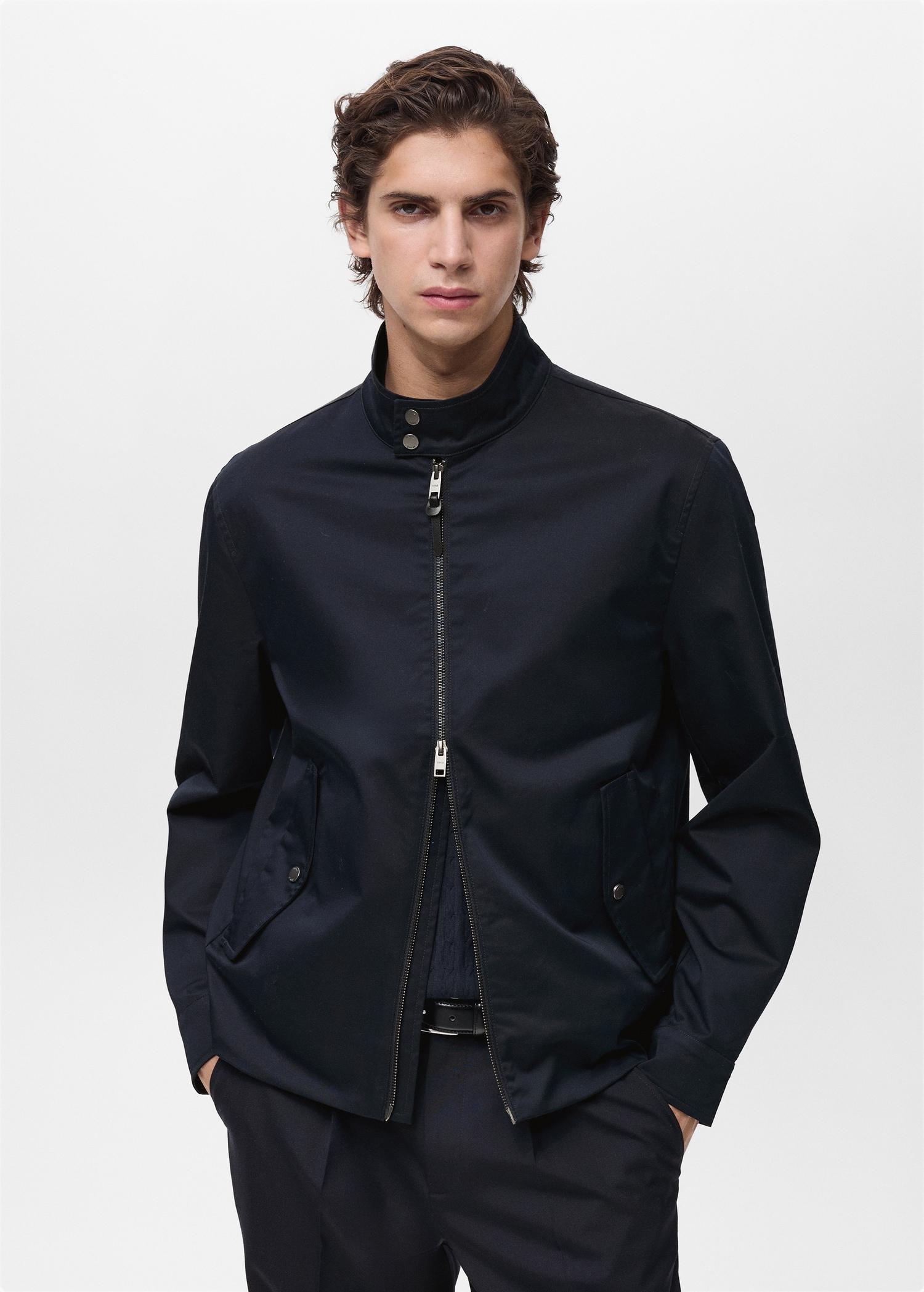 Water-repellent cotton jacket - Men | MANGO USA Product Image