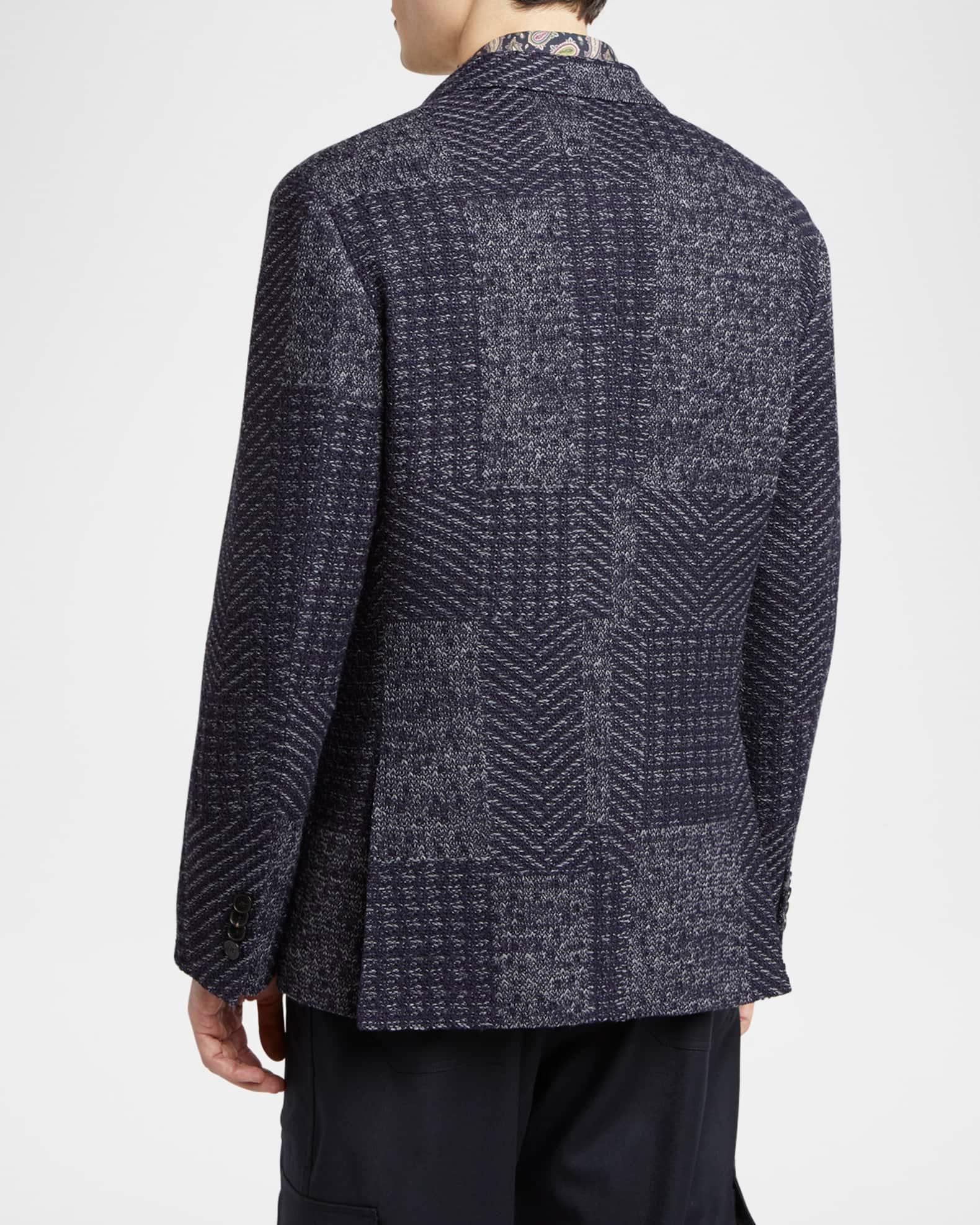 Men's Patchwork Knit Two-Button Sport Coat Product Image