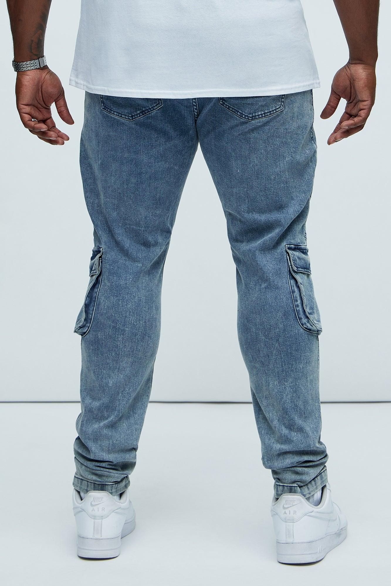 Johnny Vintage Skinny Cargo Jeans - Vintage Blue Wash Product Image