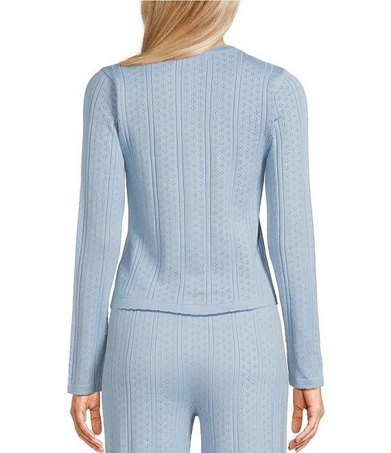 Bailey Rose Long Sleeve Pullover Pointelle Sweater Coordinating Top Product Image