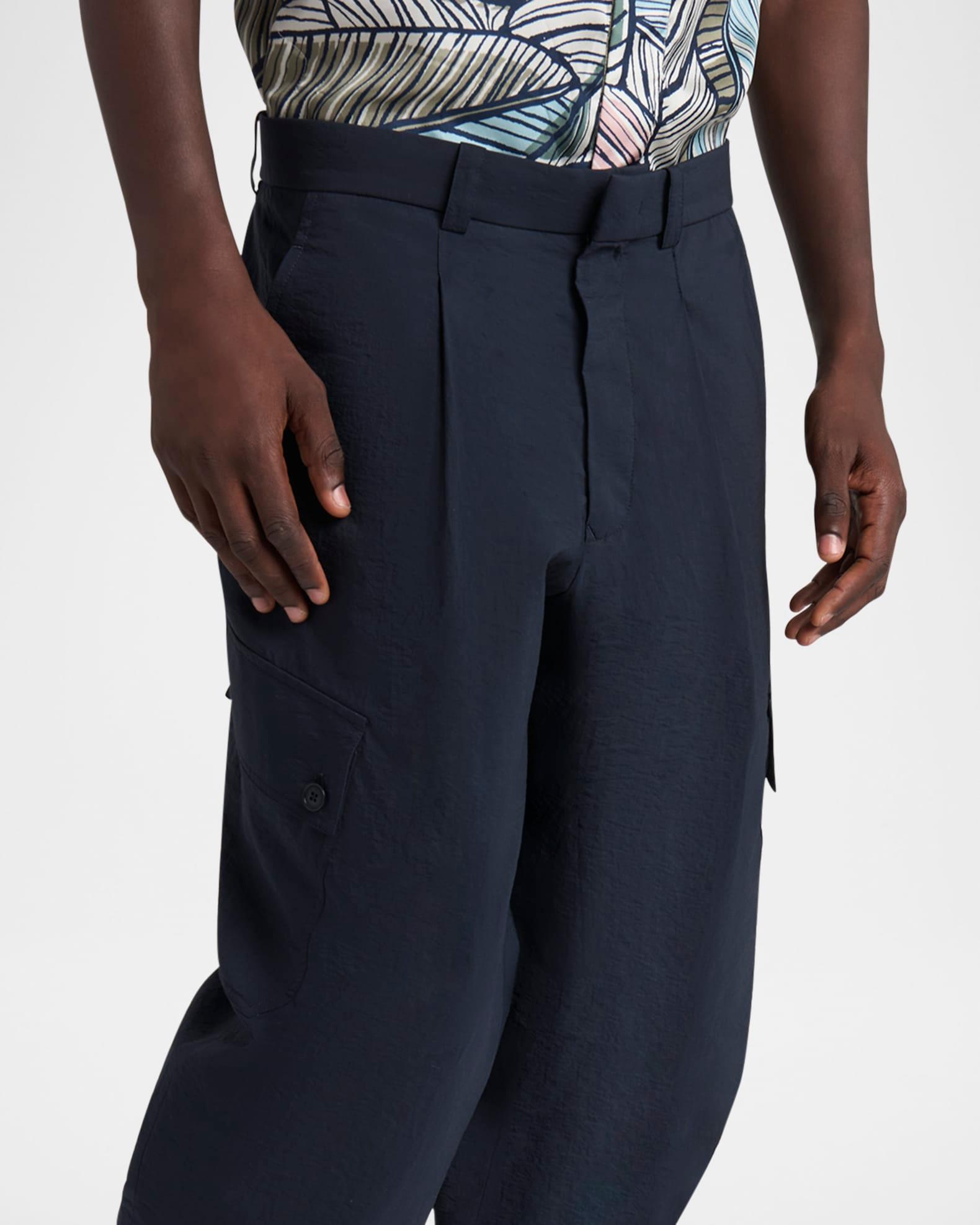 Men's Pleated Stretch Cargo Pants Product Image