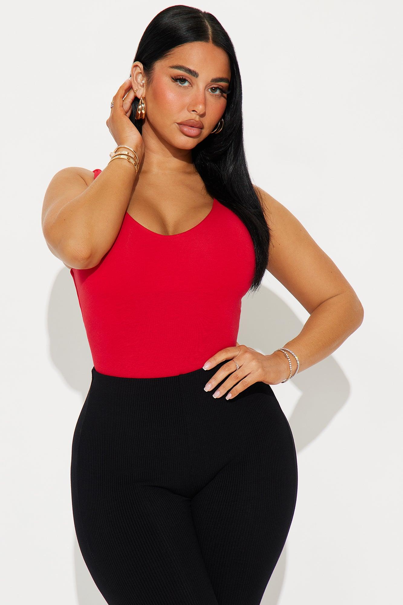 Savannah Double Lined Jersey Bodysuit - Red Product Image