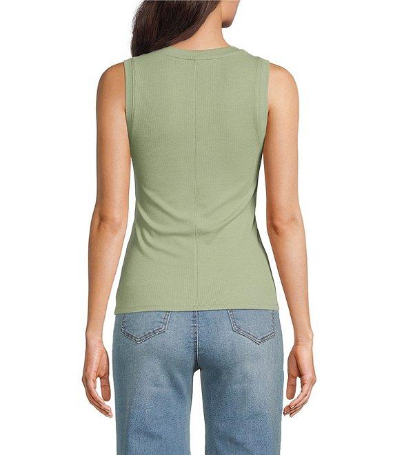 A Loves A Ribbed Knit Scoop Neck Sleeveless Tank Product Image