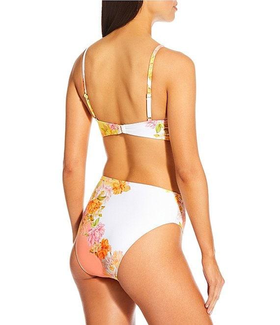 Antonio Melani Patchwork Floral Longline Bralette Swim Top Product Image