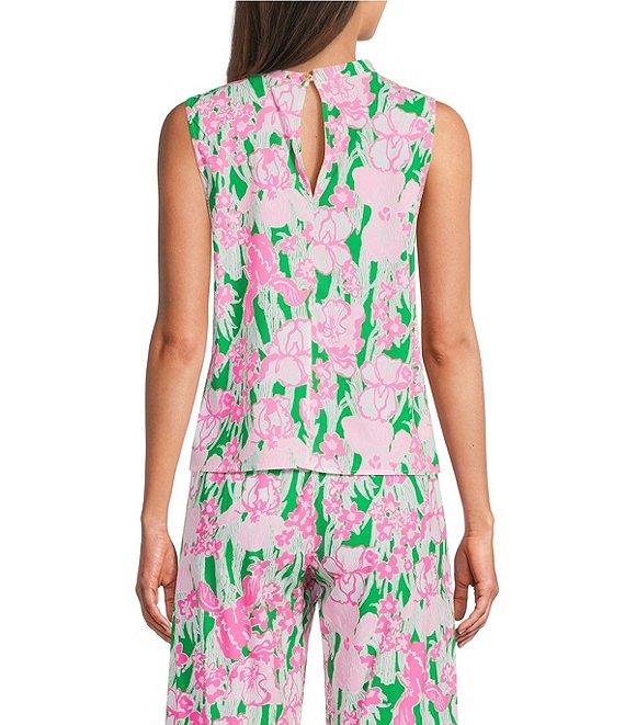 Lilly Pulitzer Anya Coordinating Floral Print Ruffle Neck Sleeveless Top Product Image