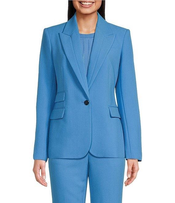 KARL LAGERFELD PARIS Coordinating Woven Peak Lapel Long Sleeve One-Button Jacket Product Image