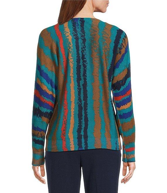 Investments Sketchy Stripe Long Sleeve Boat Neck Pullover Sweater Product Image
