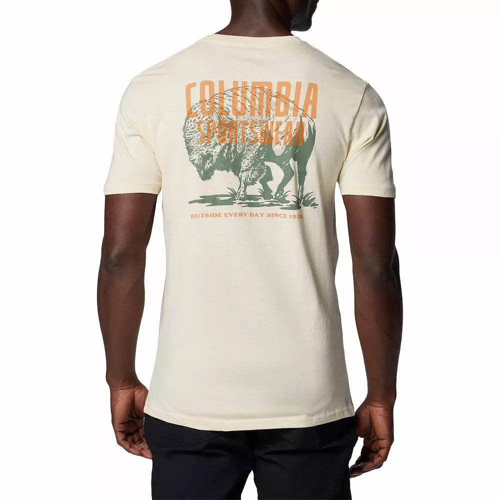 Men's Columbia Outdoor Gear Short Sleeve Graphic Tee, Size: Small, Chalk Product Image
