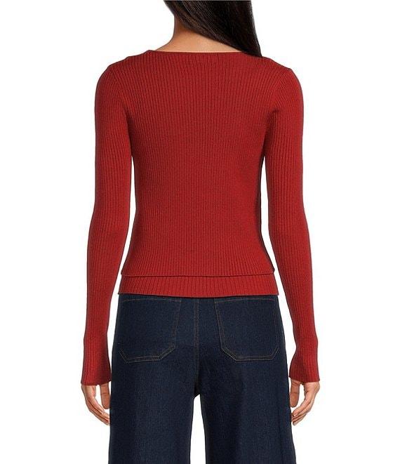 En Saison Colby Knit Tank and Caridgan Two-Piece Square Neck Long Sleeve Sweater Product Image