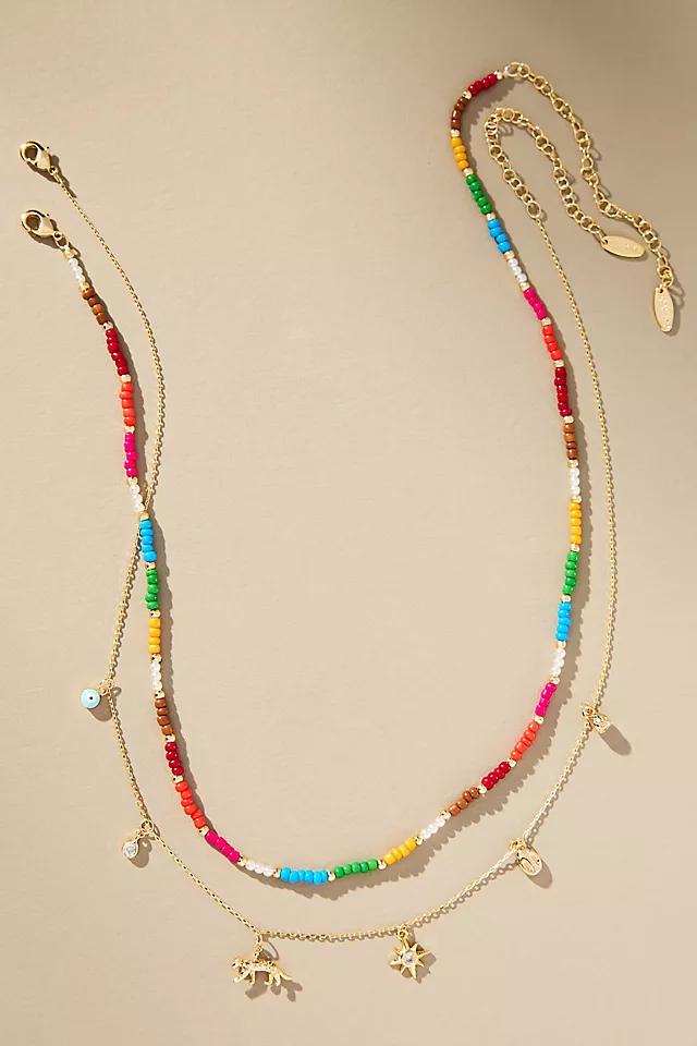 Beaded Charm Layered Necklace Product Image