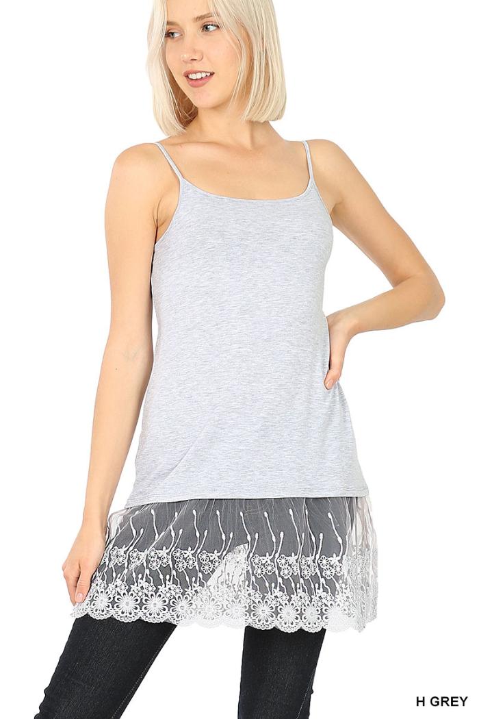 Long line cami lace bottom detail Product Image