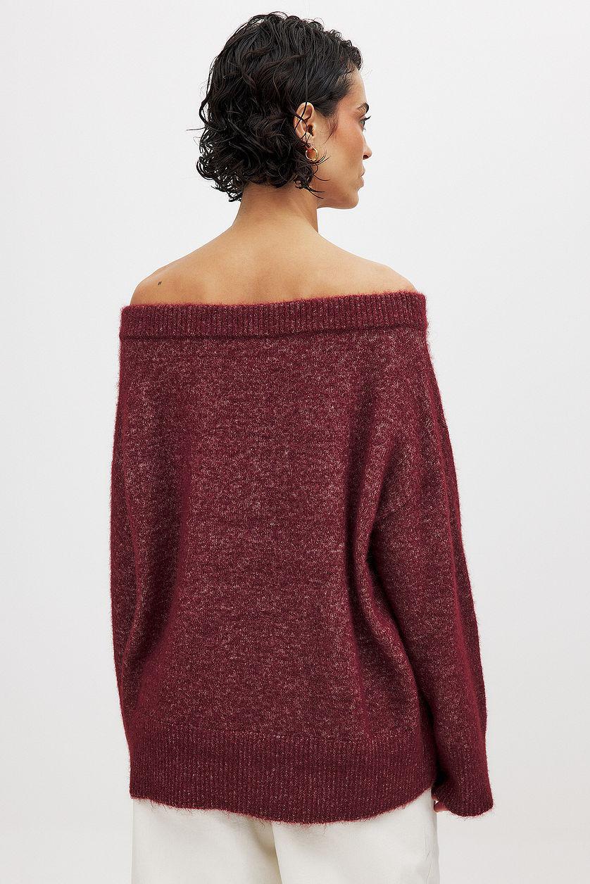 Knitted Off Shoulder Sweater Product Image