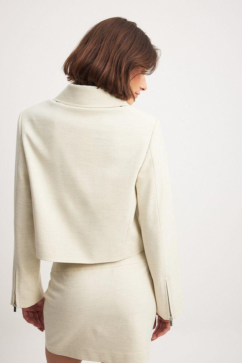 Zip Detail Jacket Beige Product Image