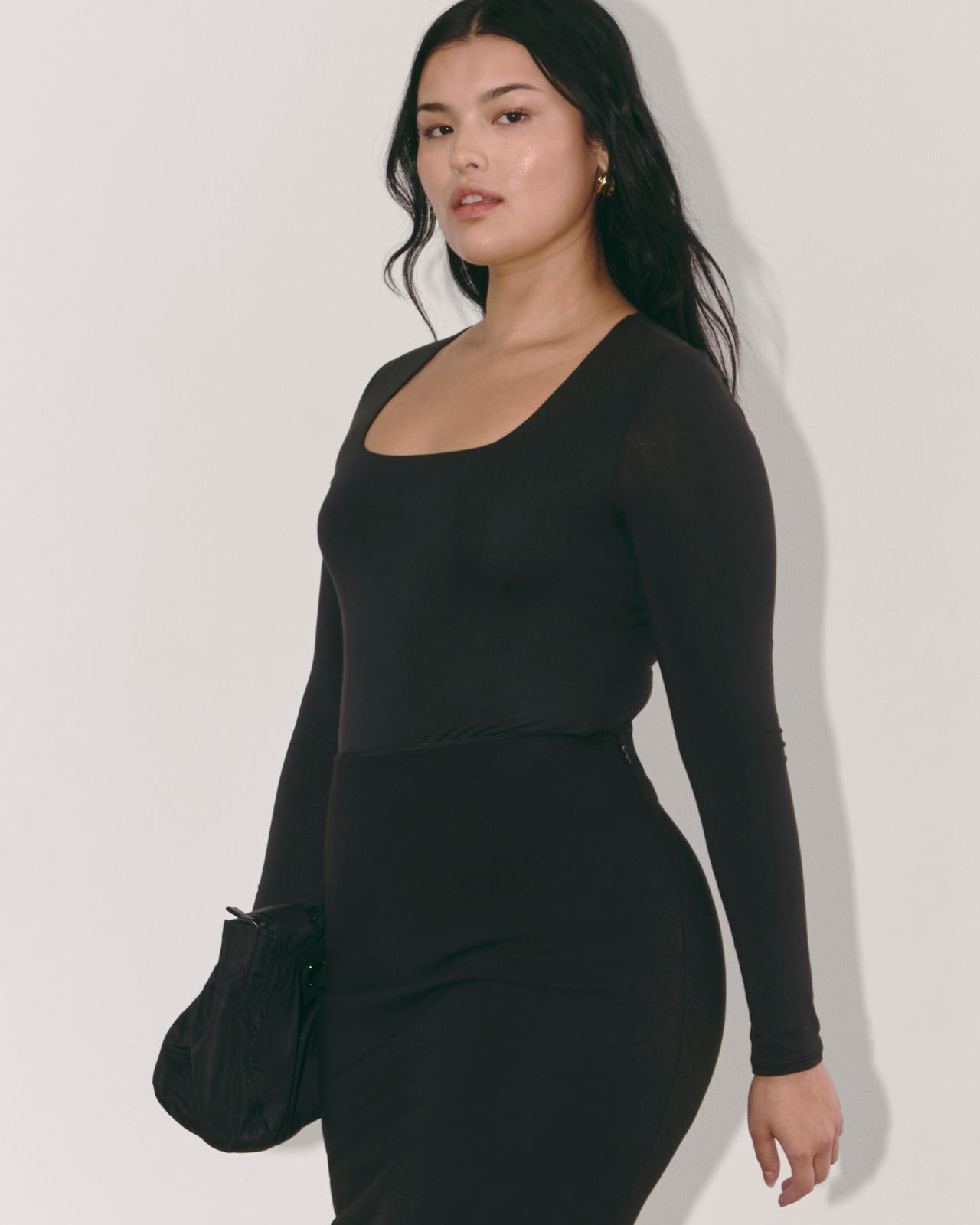 Womens Long-Sleeve Supima Square-Neck Bodysuit by Everlane Product Image